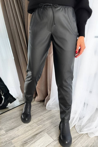 Теплі штани з екошкіри на хутрі "Richy"