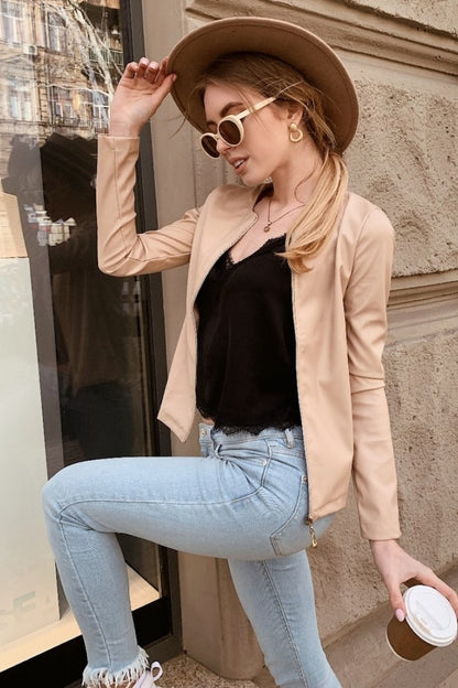 Демісезонна куртка-жакет з екошкіри "Delmar"