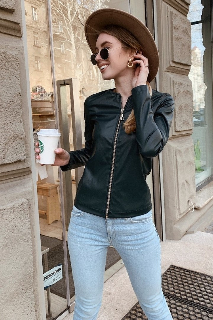 Демісезонна куртка-жакет з екошкіри "Delmar"