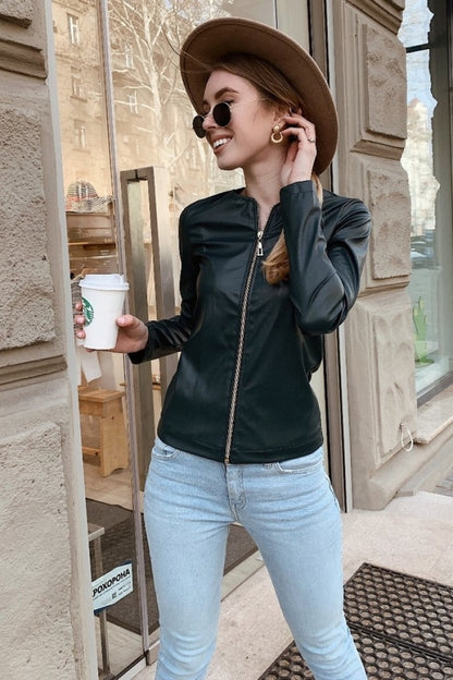 Демісезонна куртка-жакет з екошкіри "Delmar"