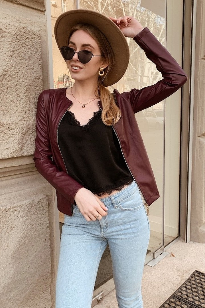 Демісезонна куртка-жакет з екошкіри "Delmar"