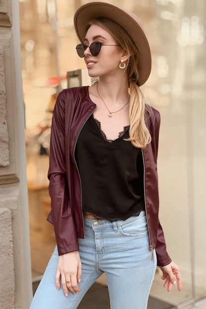 Демісезонна куртка-жакет з екошкіри "Delmar"