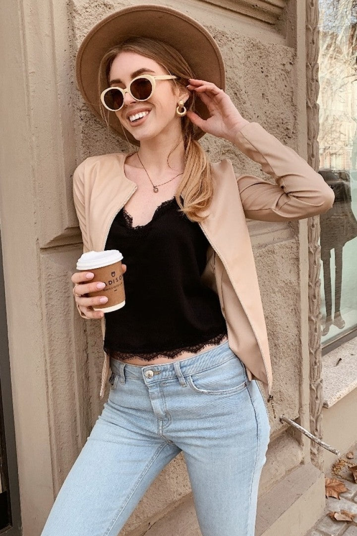 Демісезонна куртка-жакет з екошкіри "Delmar"