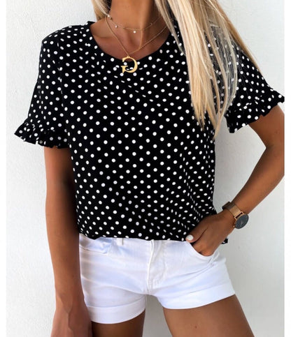 Жіноча блуза в горох "Ненсі"