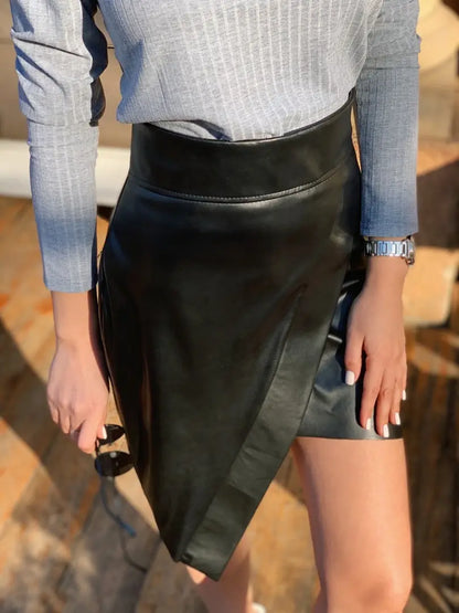 Шкіряна спідниця на флісі "Terry"