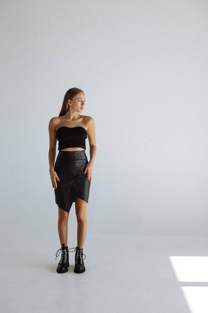 Шкіряна спідниця на флісі "Terry"