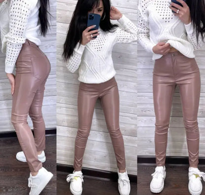 Утеплені  шкіряні штани (хутро) "Dario"