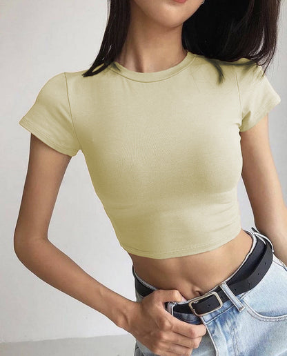 Облягаюча вкорочена футболка "Kim"