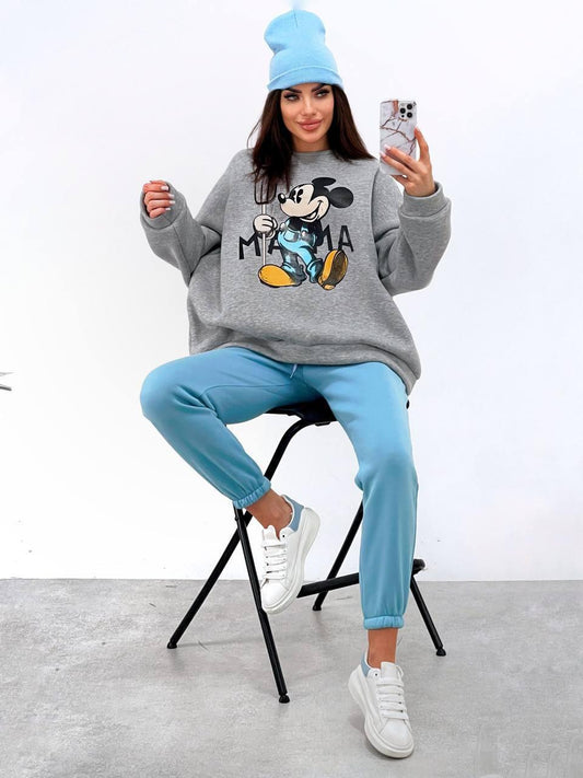 Двокольоровий спортивний костюм з шапкою "Minnie"