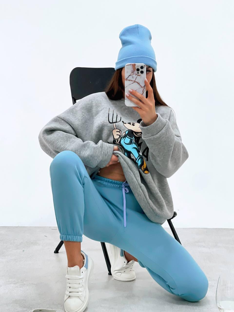 Двокольоровий спортивний костюм з шапкою "Minnie"