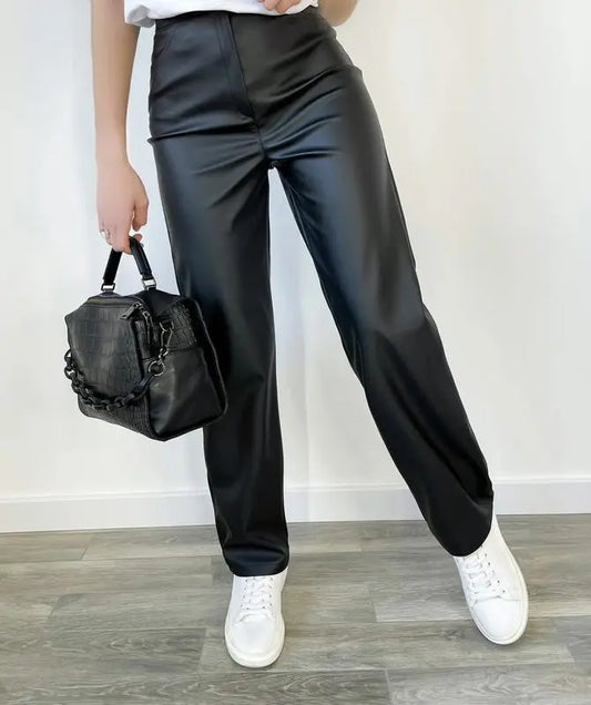 Прямі шкіряні брюки "Bono"