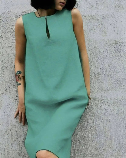 Лляне плаття міді "Viki"