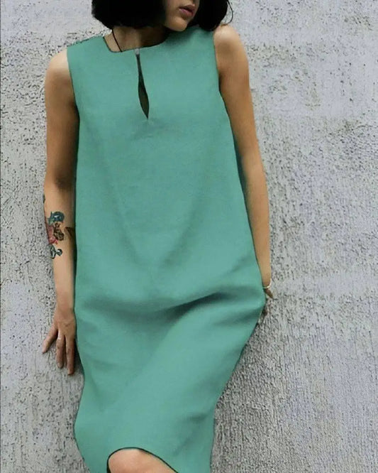 Лляне плаття міді "Viki"