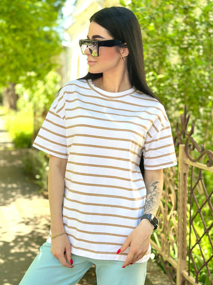 Подовжена футболка в смужку "Modis"