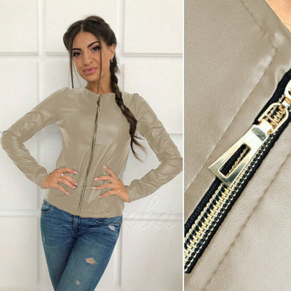 Демісезонна куртка-жакет з екошкіри "Delmar"