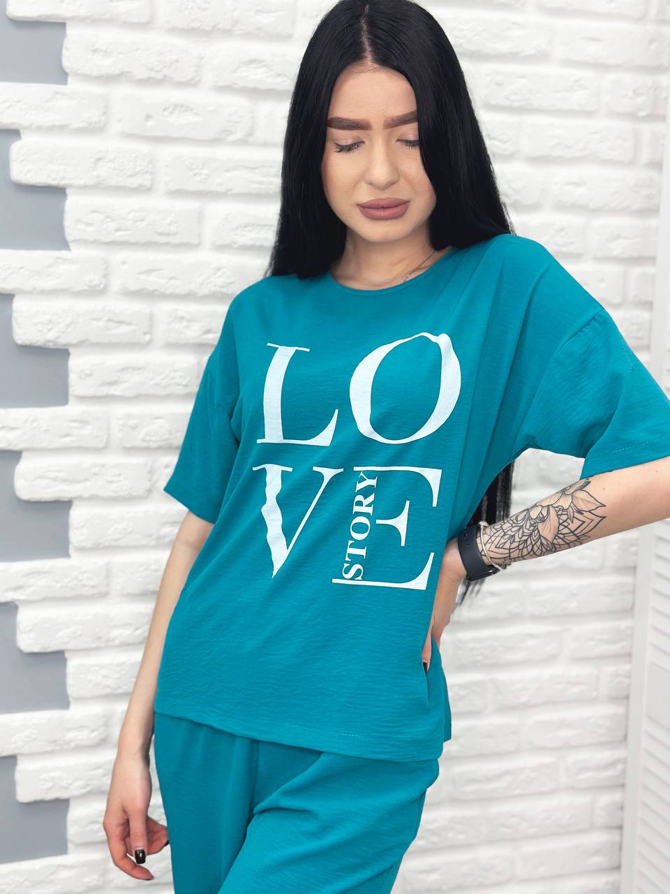 Костюм з широкими штанами "Love story"