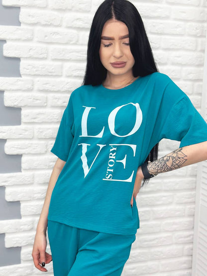 Костюм з широкими штанами "Love story"