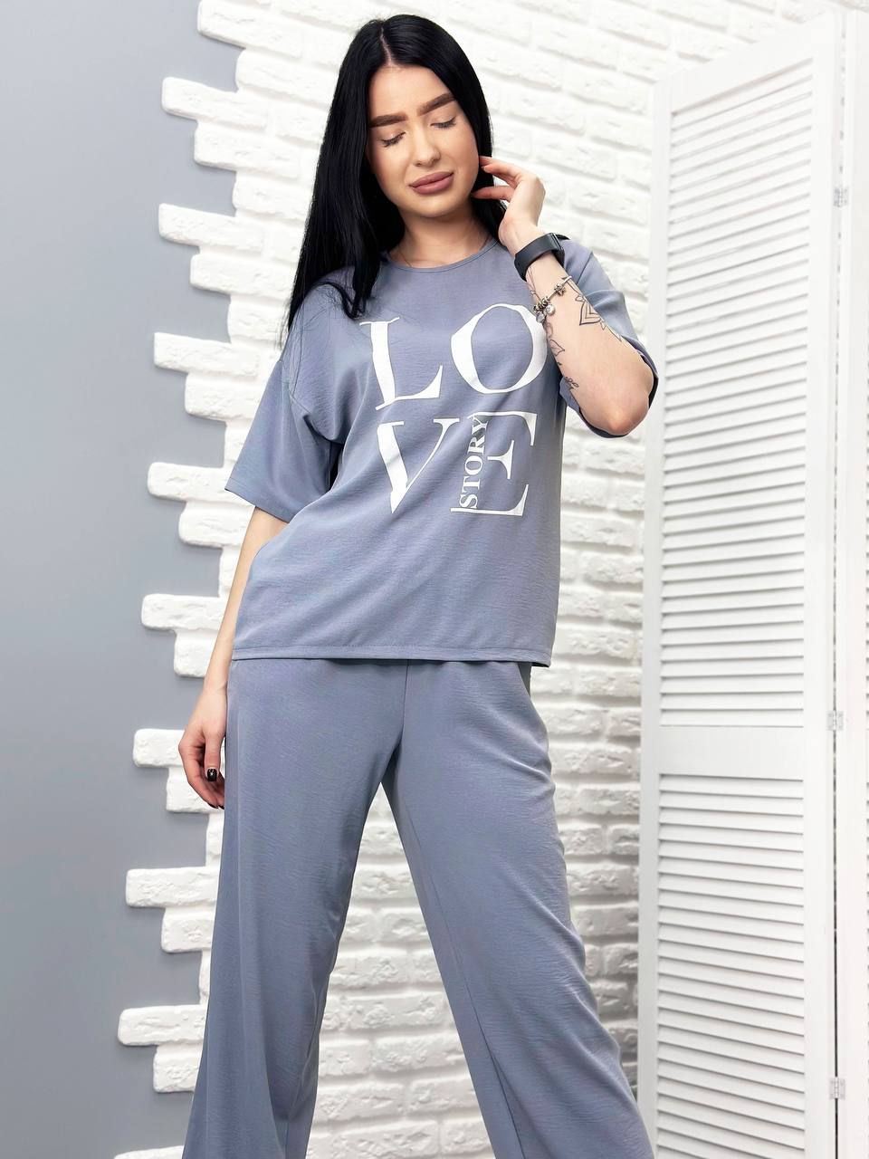 Костюм з широкими штанами "Love story"