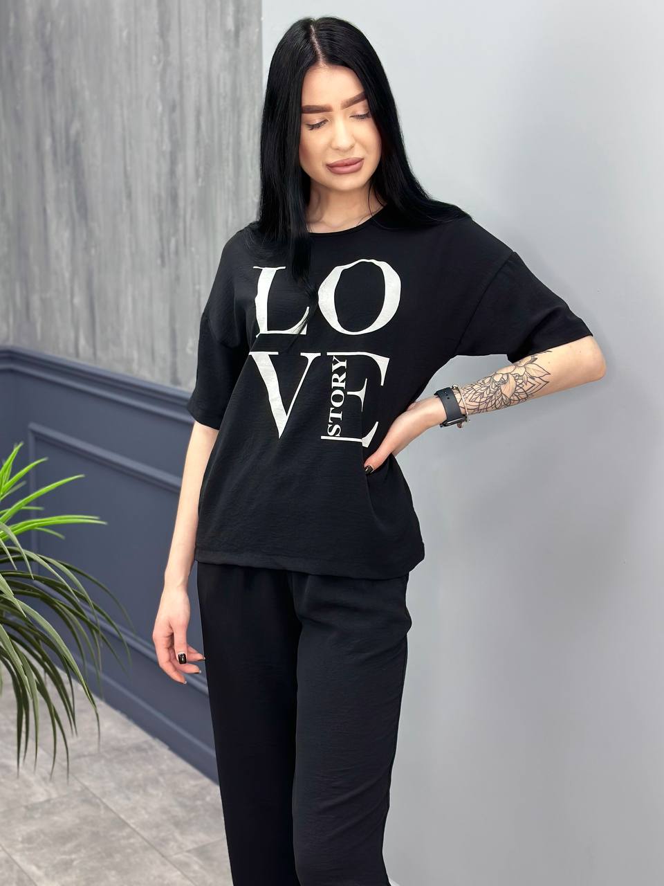 Костюм з широкими штанами "Love story"