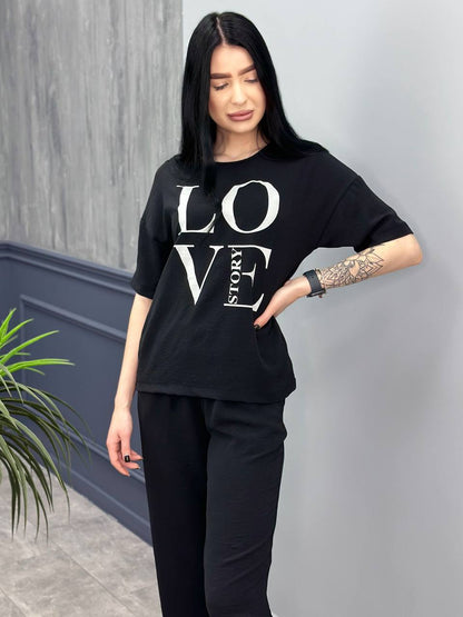 Костюм з широкими штанами "Love story"