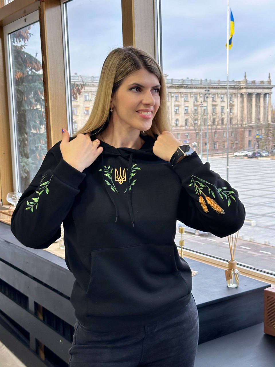 Худі з патріотичним принтом "Grass"