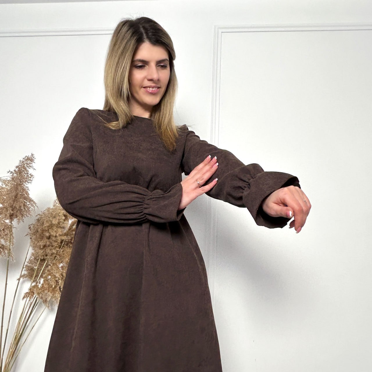 Вельветова сукня із завищеною талією "Wesley"