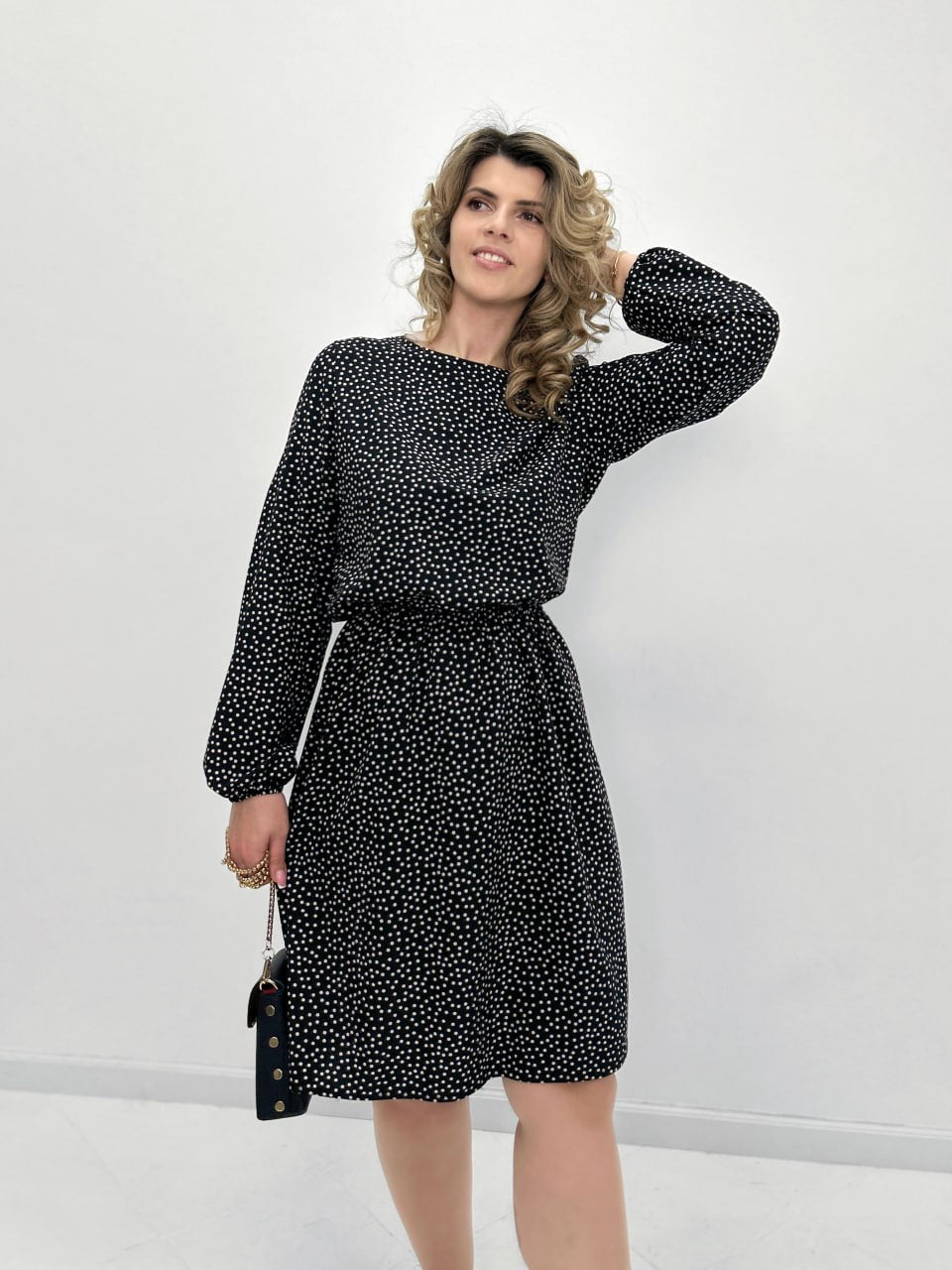 Сукня в горошок з довгим рукавом "Virginia"