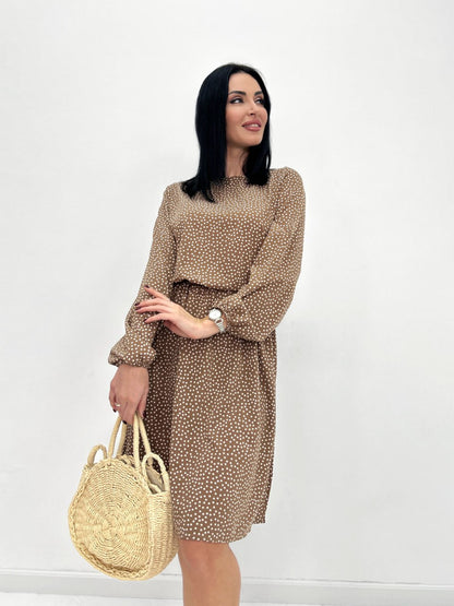 Сукня в горошок з довгим рукавом "Virginia"