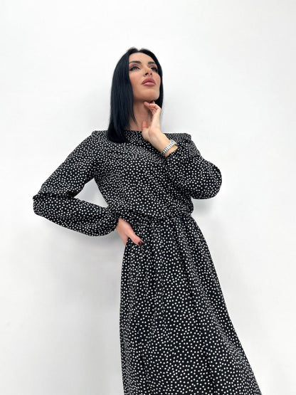 Сукня в горошок з довгим рукавом "Virginia"