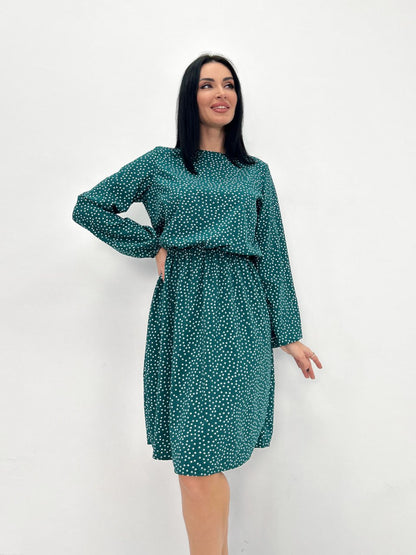 Сукня в горошок з довгим рукавом "Virginia"