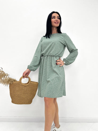 Сукня в горошок з довгим рукавом "Virginia"