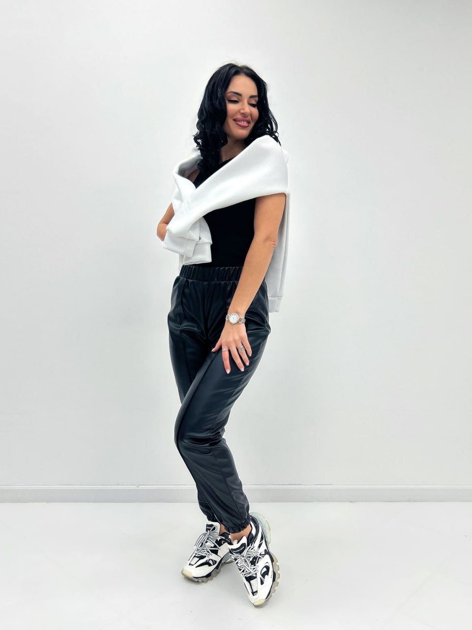 Штани з екошкіри на флісі "Calvin"