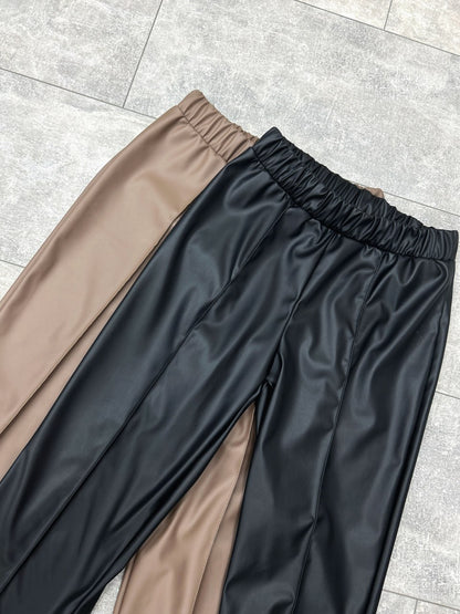 Штани з екошкіри на флісі "Calvin"