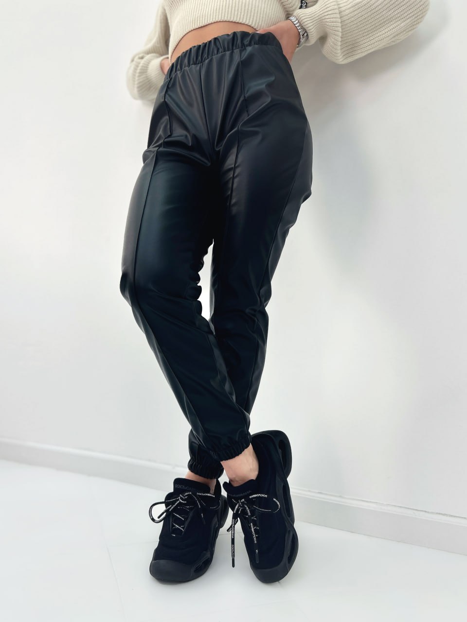 Штани з екошкіри на флісі "Calvin"