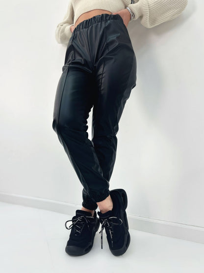 Штани з екошкіри на флісі "Calvin"