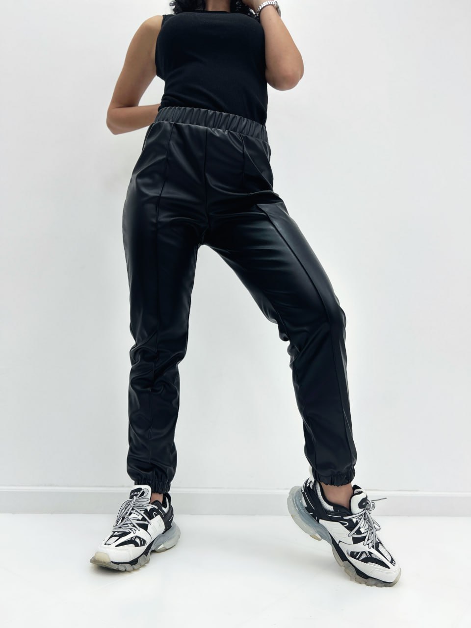 Штани з екошкіри на флісі "Calvin"