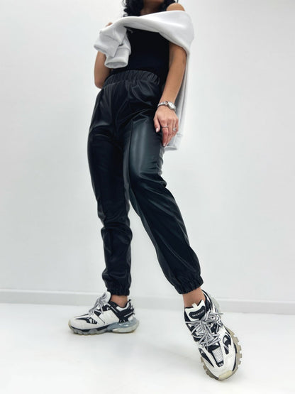 Штани з екошкіри на флісі "Calvin"