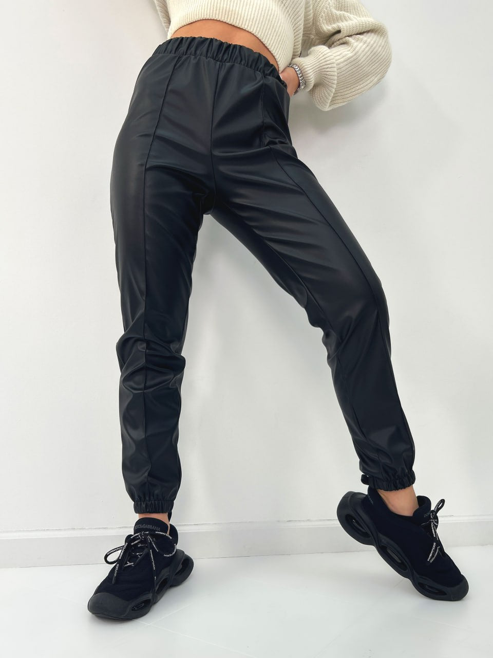 Штани з екошкіри на флісі "Calvin"