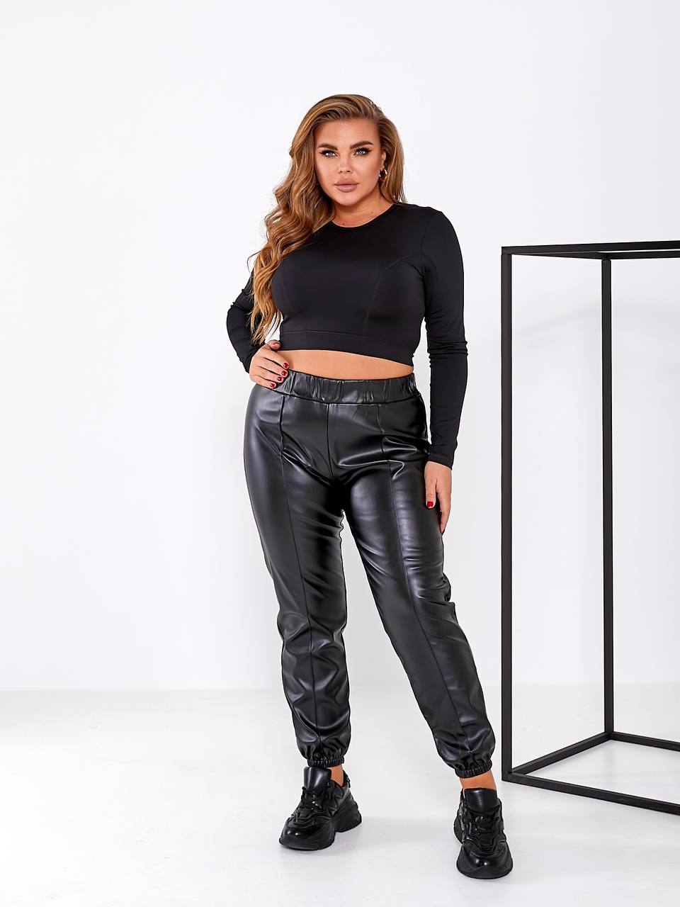 Штани з екошкіри на флісі "Calvin"