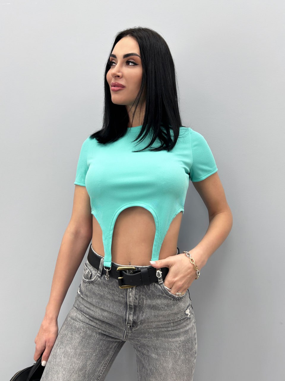 Топ із карабінами рубчик "Malta"