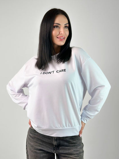 Світшот з двонитки "I don`t care"