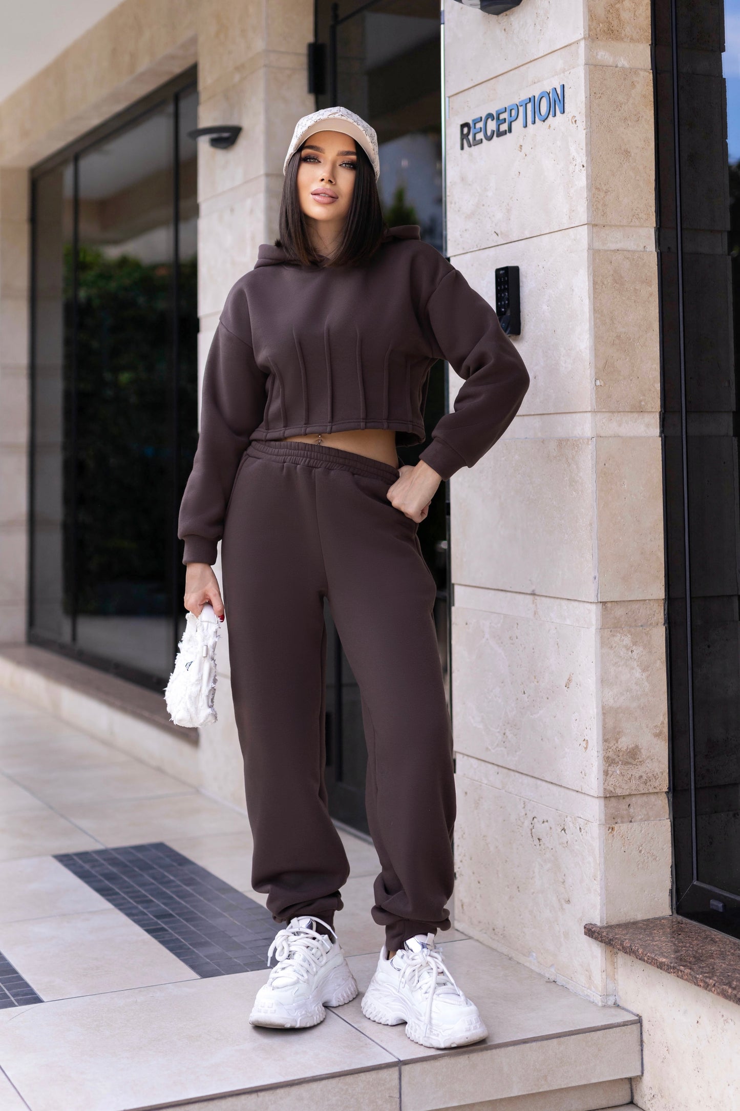 Спортивний костюм на флісі з коротким худі "Navi"