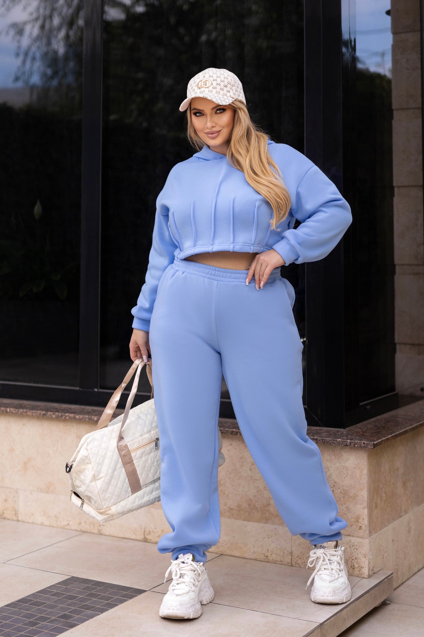 Спортивний костюм на флісі з коротким худі "Navi"