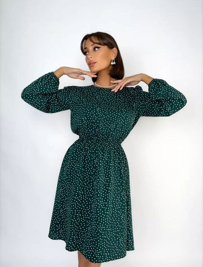 Сукня в горошок з довгим рукавом "Virginia"