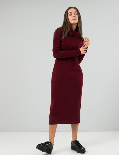 Тепле ангорова сукня міді з високим коміром "Amina"