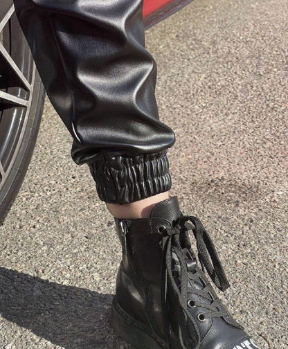 Штани-джогери з екошкіри на флісі "Spenser"