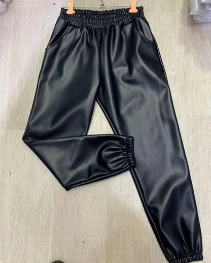 Штани-джогери з екошкіри на флісі "Spenser"