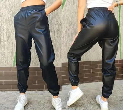 Штани-джогери з екошкіри на флісі "Spenser"