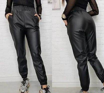 Штани-джогери з екошкіри на флісі "Spenser"