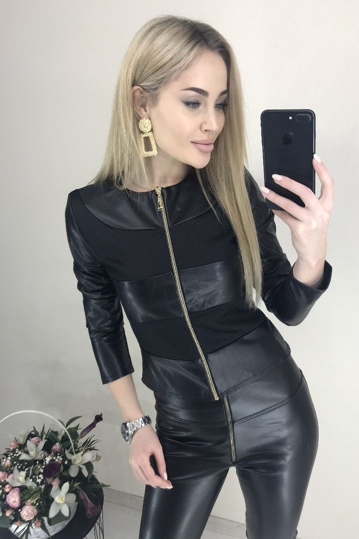 Легка  шкіряна куртка  "Nika"